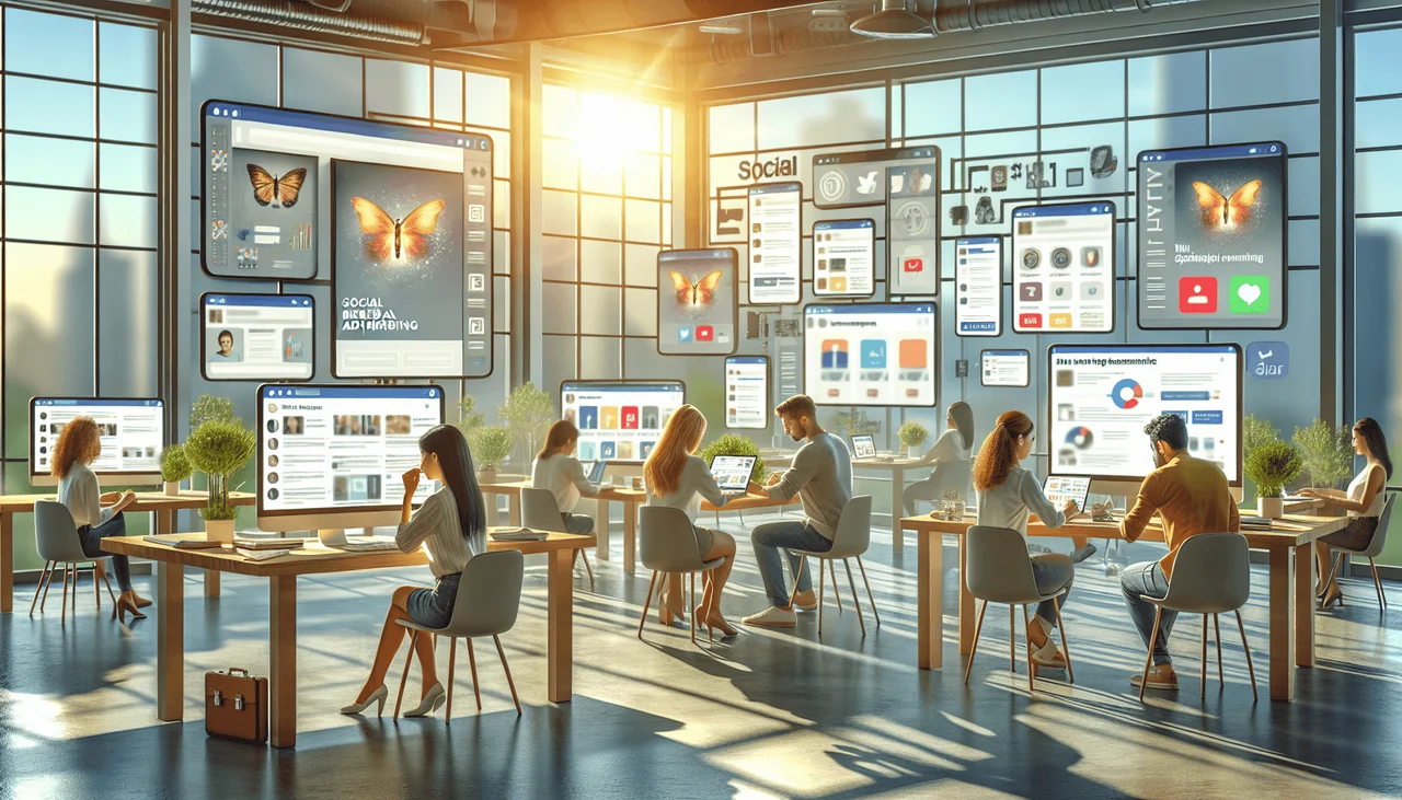 Social media advertising , photo
